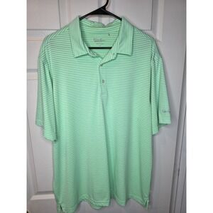 Walter Hagen Shirt Men's XLarge Polo‎ Stripe Golf Green Casual Short Sleeve